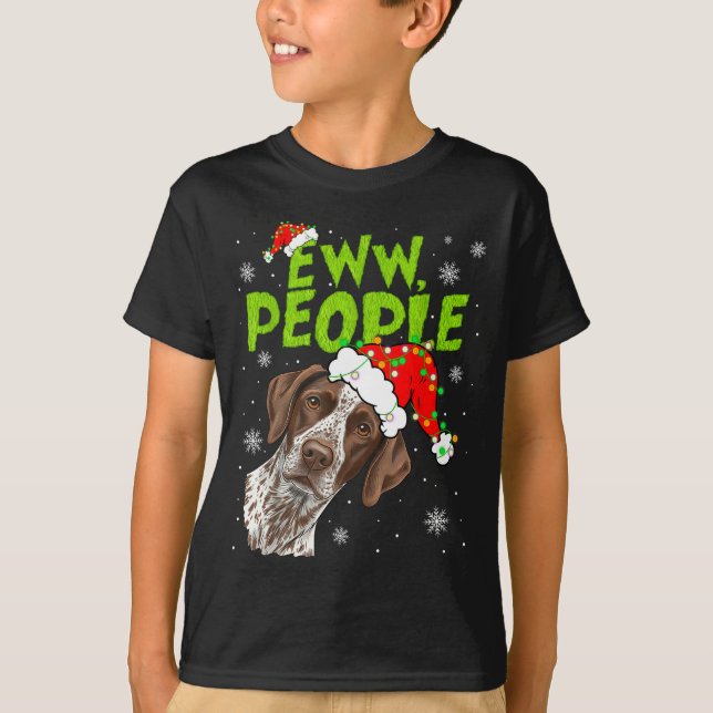 Camiseta Funny Xmas Ew People Gsp Dogs Lover Pajamas Men Wo (Frente)