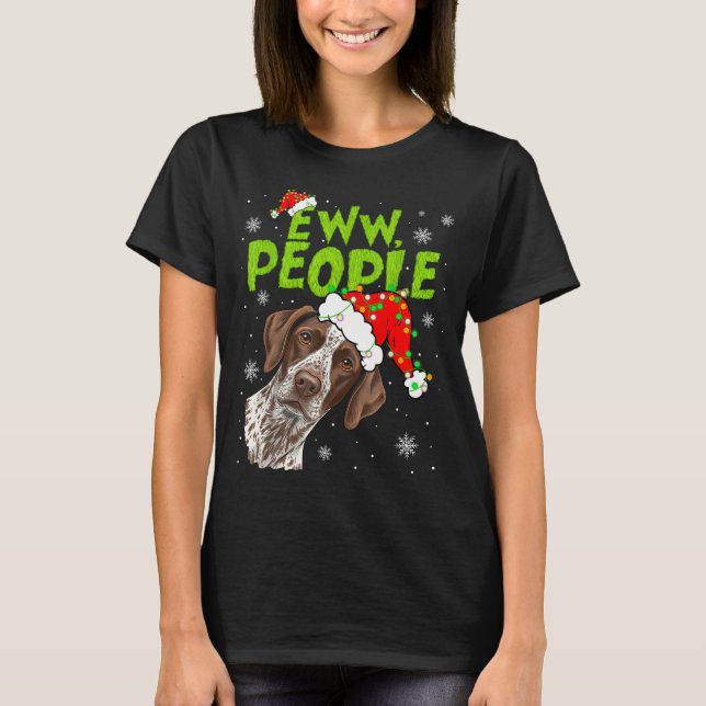 Camiseta Funny Xmas Ew People Gsp Dogs Lover Pajamas Men Wo (Frente)