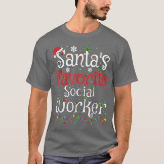 Camiseta Funny Xmas Lighting Papais noeis de assistente soc