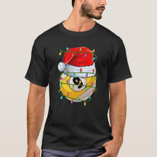 Camiseta Funny Xmas Lighting Santa Billiards 9 Ball Christm