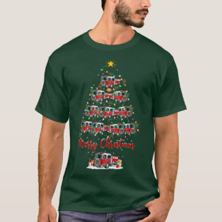 Camiseta Funny Xmas Lighting Santa Hfire Engine Christma