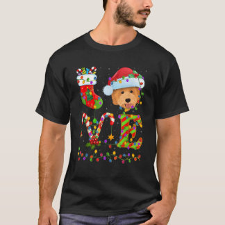 Camiseta Funny Xmas Lighting Santa Love Goldendoodle Dog Ch