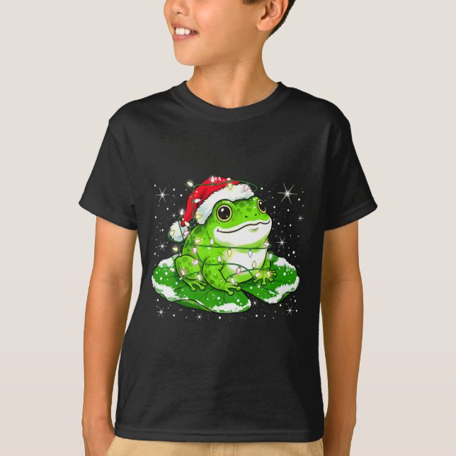 Camiseta Funny Xmas Lights Frog Cute Toad Frogs Women Men K (Frente)