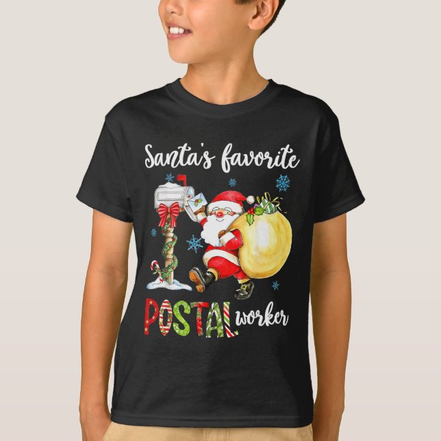 Camiseta Funny Xmas Lights Santa's Favorite Stal Worker Chr (Frente)