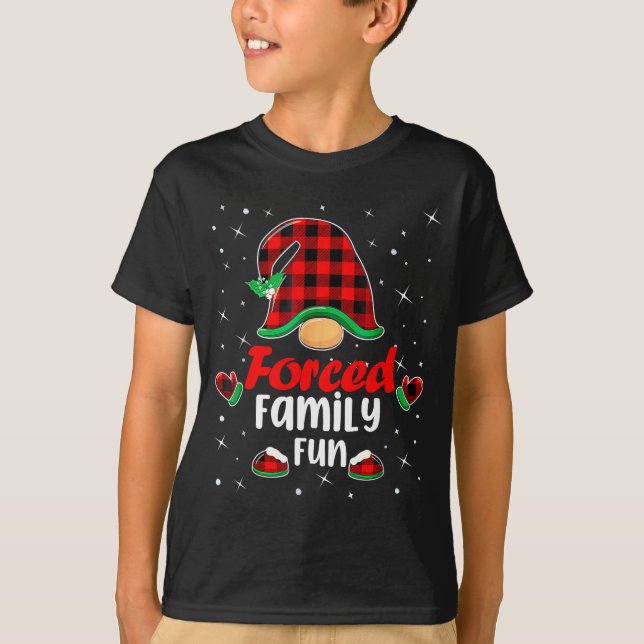 Camiseta Funny Xmas Santa Hat Forced Family Fun Anti Christ (Frente)