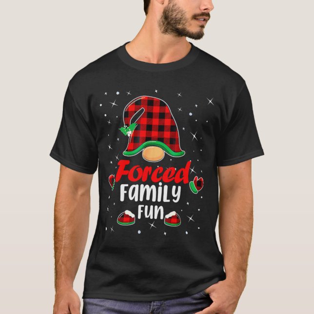 Camiseta Funny Xmas Santa Hat Forced Family Fun Anti Christ (Frente)