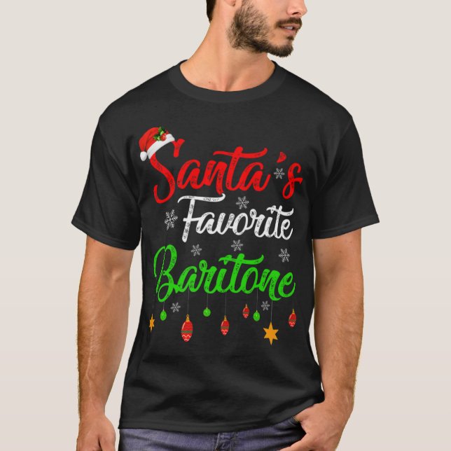 Camiseta Funny Xmas Santas Favorite Baritone Christmas T Sh (Frente)