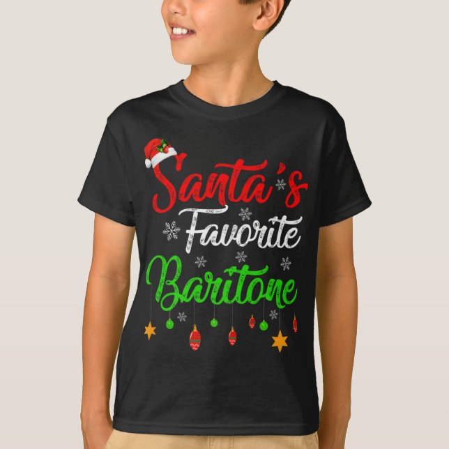 Camiseta Funny Xmas Santas Favorite Baritone Christmas T Sh (Frente)