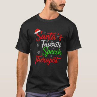 Camiseta Funny Xmas Santa's Favorite Speech Therapist Chris