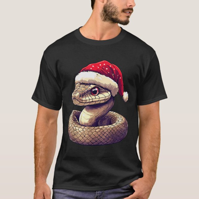 Camiseta Funny Xmas Snake Lovers Christmas Pajama Snake San (Frente)