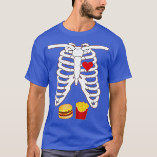 Camiseta Funny XRay Skeleton Burger Fries Gift