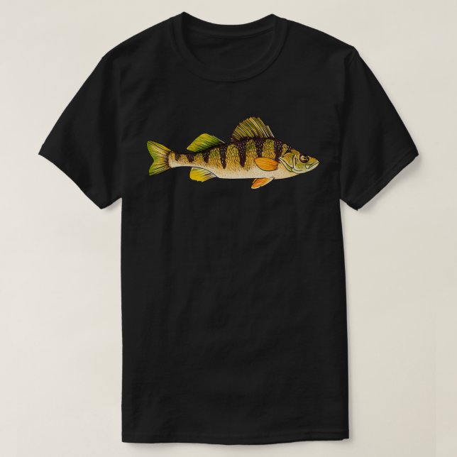 Camiseta Funny Yellow Perch Fishing Freshwater Fish Angler  (Frente do Design)