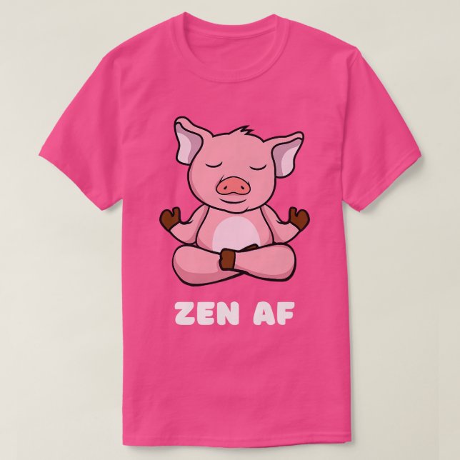 Camiseta Funny Yoga Pig Zen AF Meditating Calm Relaxed Anim (Frente do Design)