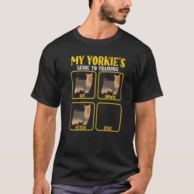 Camiseta Funny Yorkie Yorkshire terrier dog training guide  (Frente)