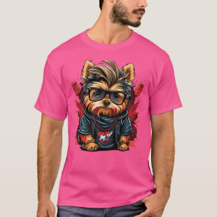 Camiseta Funny Yorkshire Terrier Cute Rapper Hip Hop Rb