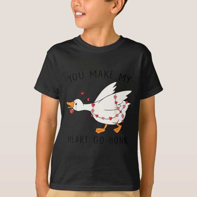 Camiseta Funny You Make My Heart Go Honk Goose Heart Valent (Frente)