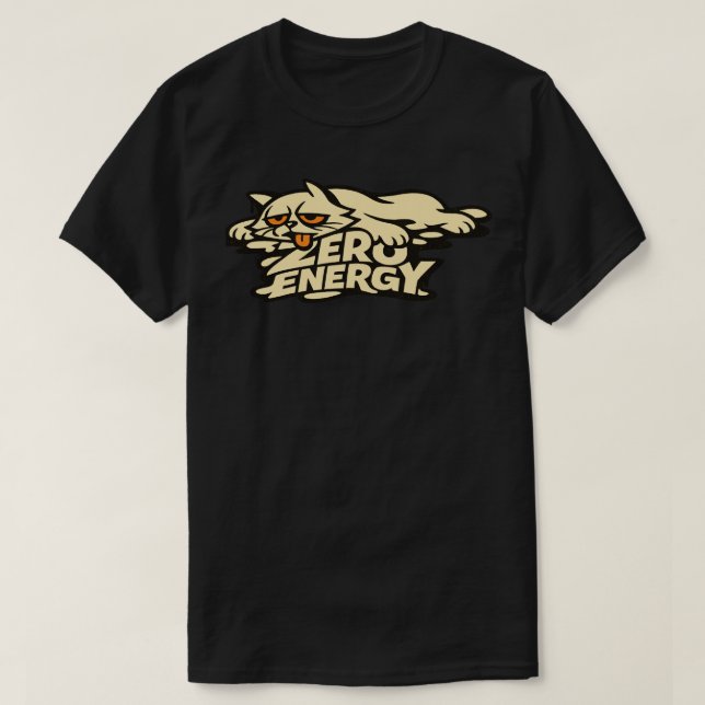 Camiseta Funny Zero Energy Cat Melting Illustration (Frente do Design)