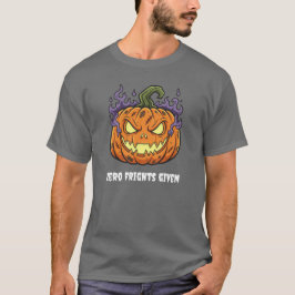 Camiseta Funny 'Zero Frights Given' Spooky Pumpkin Cartoon