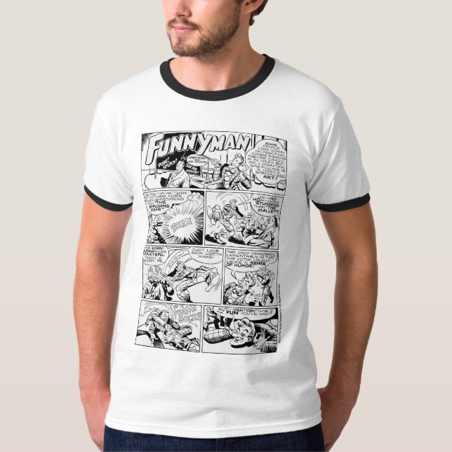 Camiseta "FUNNYMAN" da banda desenhada de 1940 (Frente)