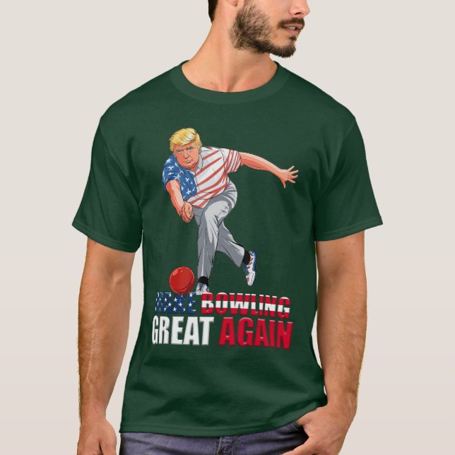 Camiseta Funnyrump Bowling Faça o Boliche Grande Novamente  (Frente)