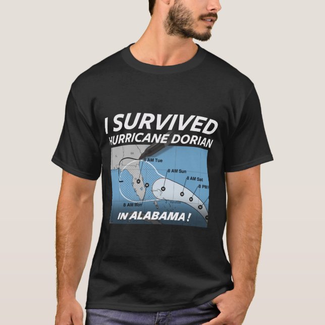 Camiseta Furacão Dorian Alabama Survivor (Frente)