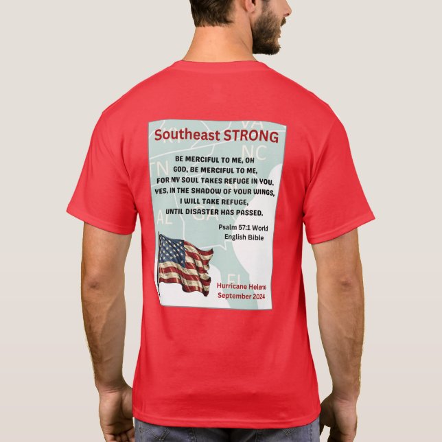 Camiseta Furacão Helene Red Organisation Volunteer (Verso)