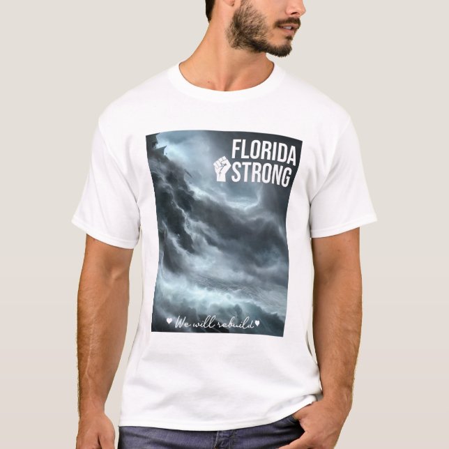 Camiseta Furacão Ian Florida Forte Vamos Reconstruir (Frente)