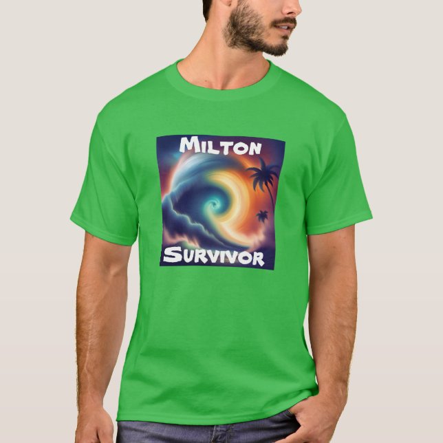 Camiseta Furacão Milton Survivor da Flórida Tempestade (Frente)