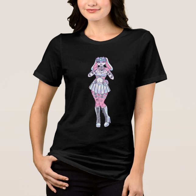 Camiseta Furada Pastel Kawaii Rapariga (Frente)