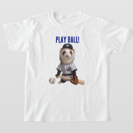 Camiseta Furão Fofo Disfarçado de Jogador de Beisebol