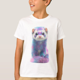 Camiseta Furão Pastel Vibrante para Crianças