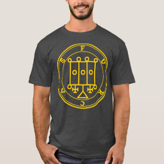 Camiseta Furcas Sigil ensina astrologia e retórica amarelo