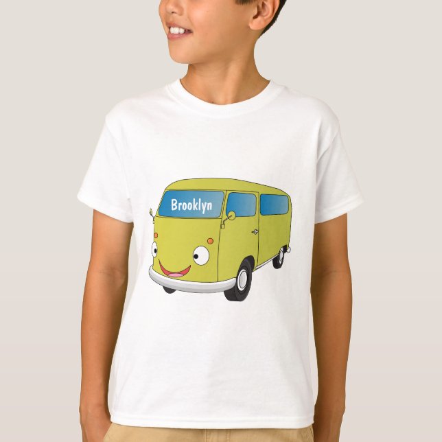 Camiseta Furgão cartoon verde lima clássico (Frente)