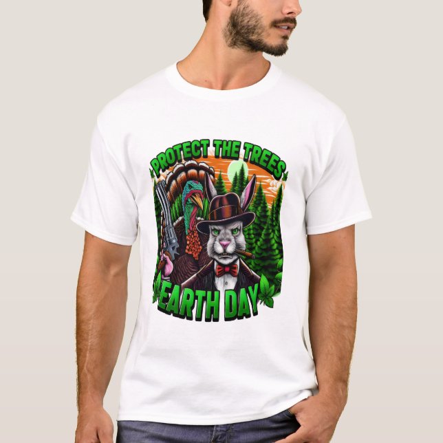 Camiseta Fúria De Coelho: Na moda Cat Com Arma (Frente)
