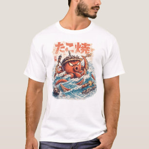 Camiseta Fúria do Samurai Polvo – Arte Oceânica Inspirada n