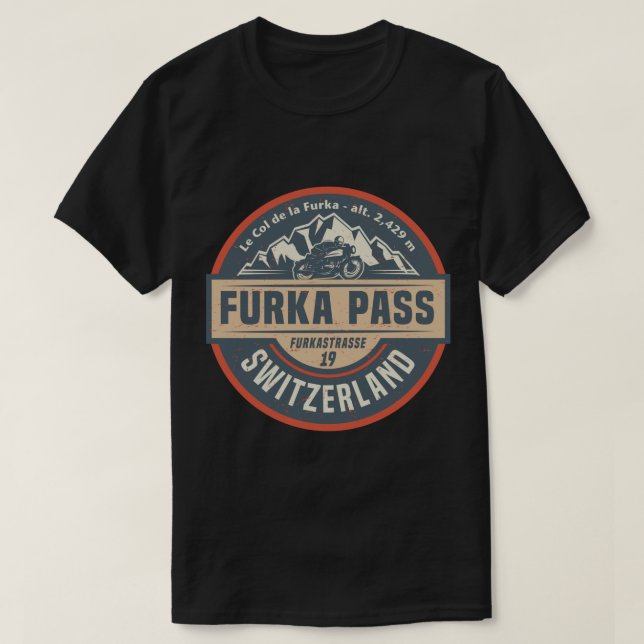 Camiseta Furka Pass, Suiça Sticker (Frente do Design)