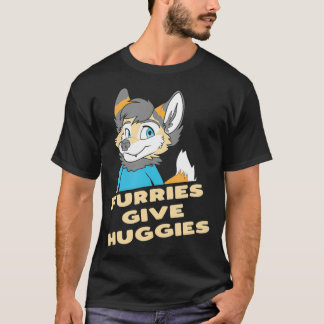 Camiseta Furries Dão Huggies Furry Hug Engraçada Bonita Ow