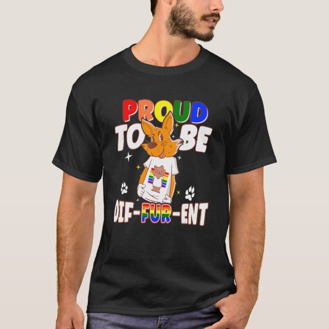 Camiseta Furries De gay Orgulho De Serem Diferentes Fu Feli (Frente)