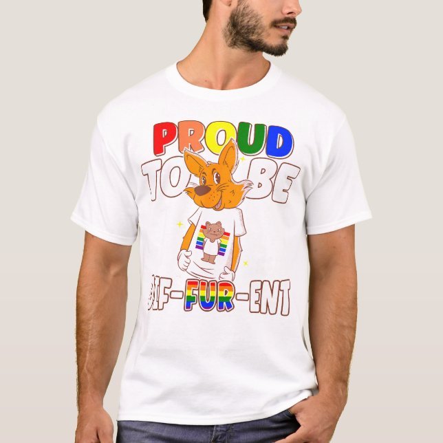 Camiseta Furries De gay Orgulho De Serem Diferentes Fu Feli (Frente)
