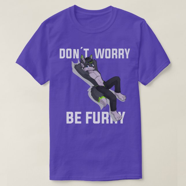 Camiseta Furry Não Se Preocupe Com Furry Wolf Fo (Frente do Design)