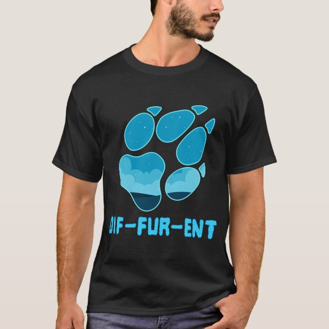 Camiseta Fursona para Impressão de Pata Diferente (Frente)