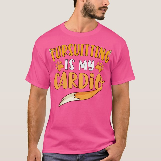 Camiseta Fursuiting É Minha Cardio Furry Fandom Fursona Fox (Frente)