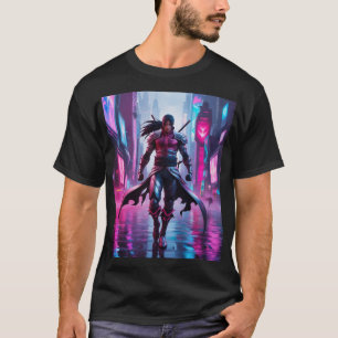 Camiseta Fury Cibernético: Genji na paisagem urbana de Neon