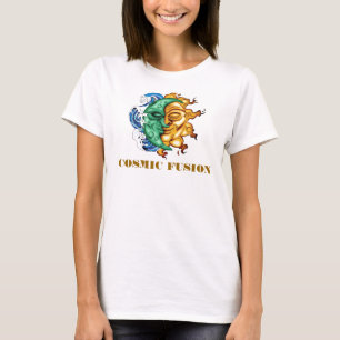 CAMISETA FUSÃO ABSTRATA DO SOL E DA LUA