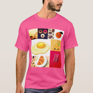 Camiseta Fusão Abstrata – Ovo, Gelo, Escada e Café