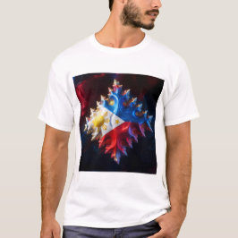 Camiseta Fusão Da Bandeira Filipina E Do Mandelbrot Fractal