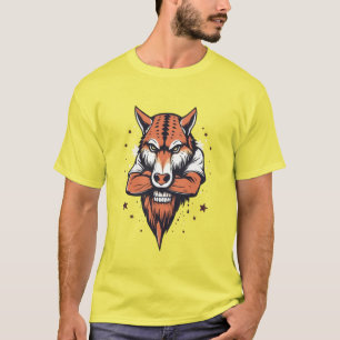 Camiseta Fusão de Crânio de Raposa Feroz