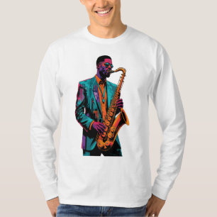 Camiseta Fusão de ritmos urbanos - Arte afro-futurista de j