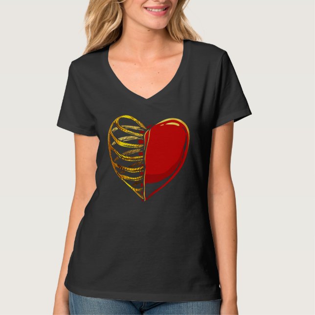 Camiseta Fusão do Coração e da Caixa Torácica (Frente)