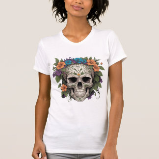 Camiseta Fusão Floral Elegante - Gótico Negrito